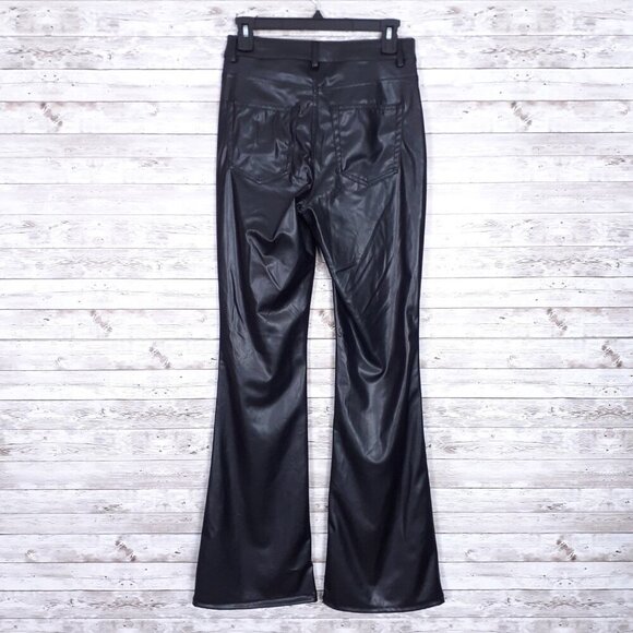 Divided Womens Faux Leather Vegan Pants Size 6 Black 494 - Picture 2 of 5